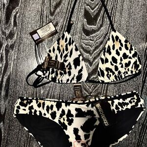 Roberto Cavalli Black and White Bikini Set